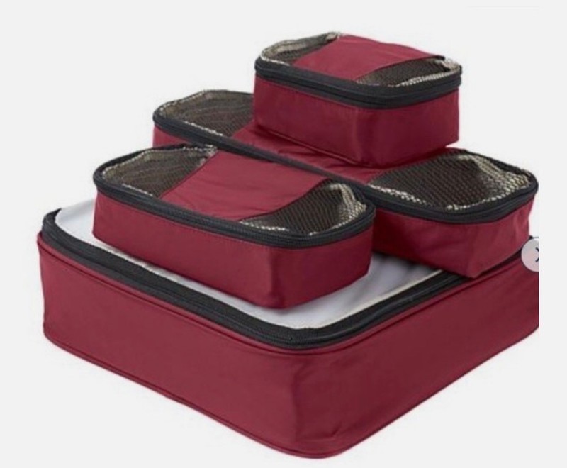 *Samantha Brown 4-piece Slim Line Packing Cubes Set BURGUNDY NWT ORGANIZERS NEW