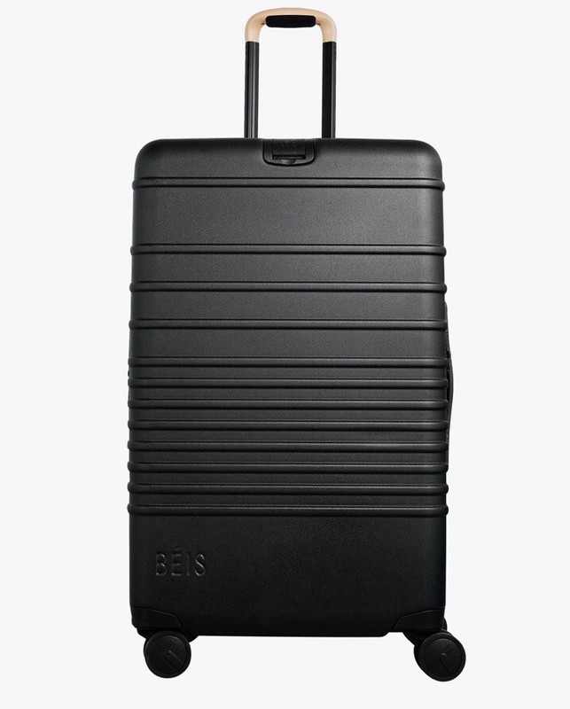 NWT Beis Large Check-In & Carry On Roller 2pc Luggage Suitcase Set In Black