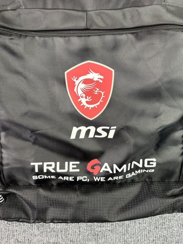 MSI Black 16" Gaming Drawstring Backpack True Gaming Logo Lightweight Bag Mens gallery