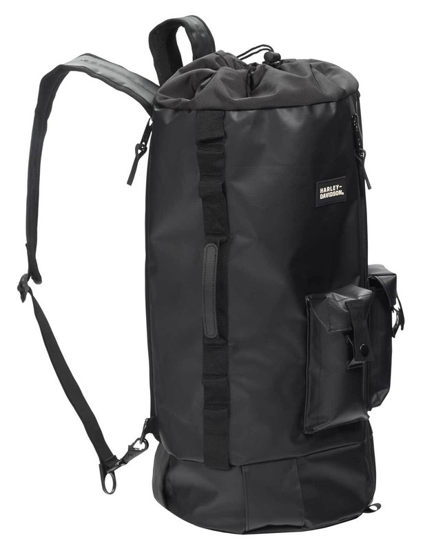 Harley-Davidson Water-Resistant Drawstring Hybrid Duffel Bag/Backpack – Black