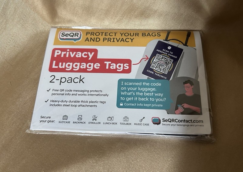 2 pack : QR Code PRIVACY LUGGAGE-Backpack-Stroller-Tool Box Smart TAGS
