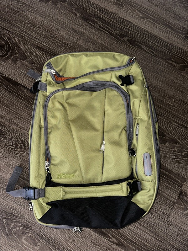 eBags Mother Lode Travel Backpack Green Carry On Luggage Convertible Straps 22”