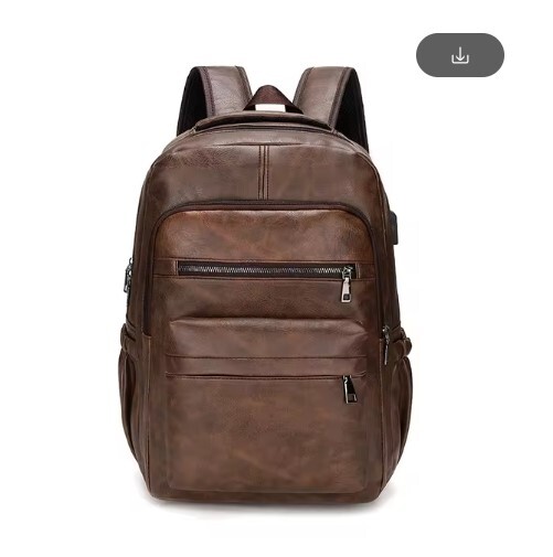 STYLISH LEATHER BACKPACK WIRED USB CHARGING UNISEX TRAVEL SCHOOL SPORTS DEAL! gallery