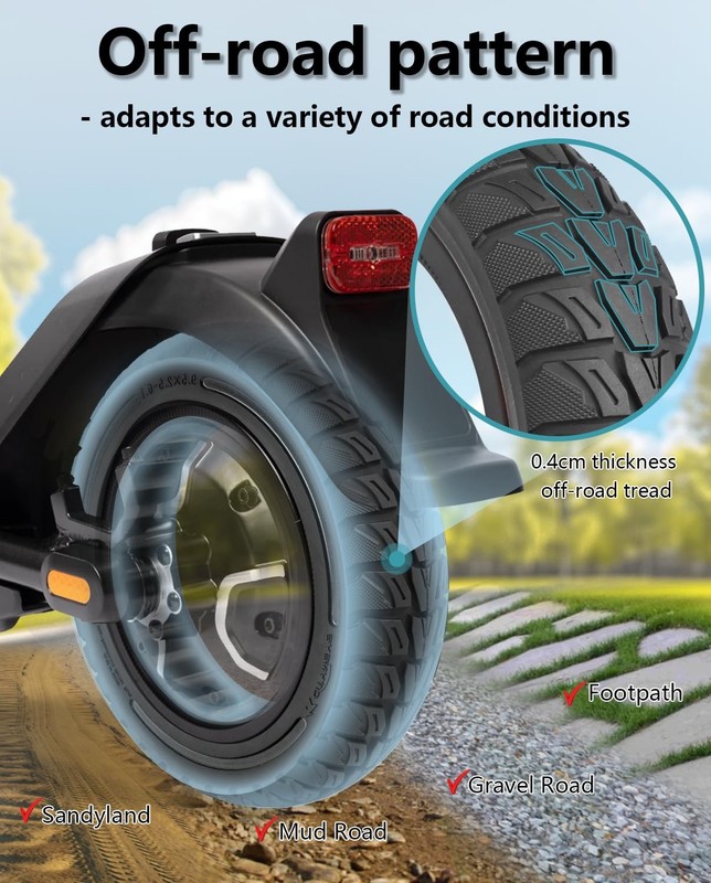 9.5x2.5-6.1 Off road Solid Tire, Fit for NIU KQi3 Pro/Max/Sport Electric Scoo... gallery