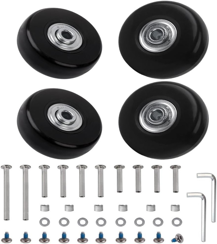 Suitcase Luggage Replacement Wheels Set 50mm PU Spinner Rollers 4 Pack Repair