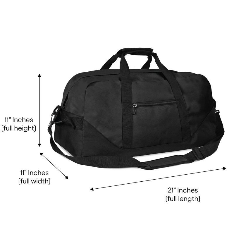 21" Large Duffle Bag with Adjustable Strap Black gallery