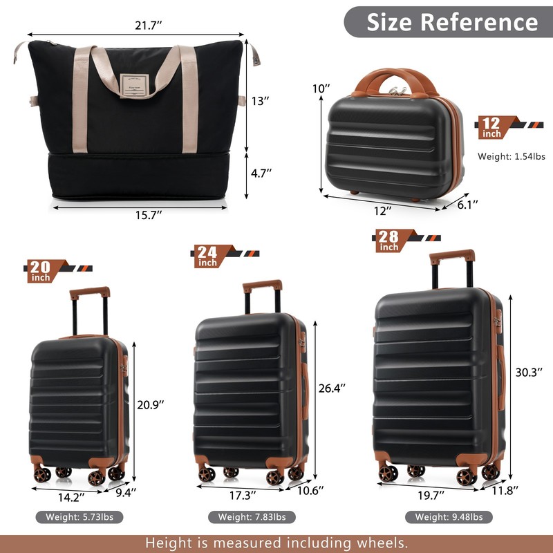 Hardshell ABS Luggage Set Durable Carry-On Suitcases Check-In Sizes for Travel gallery