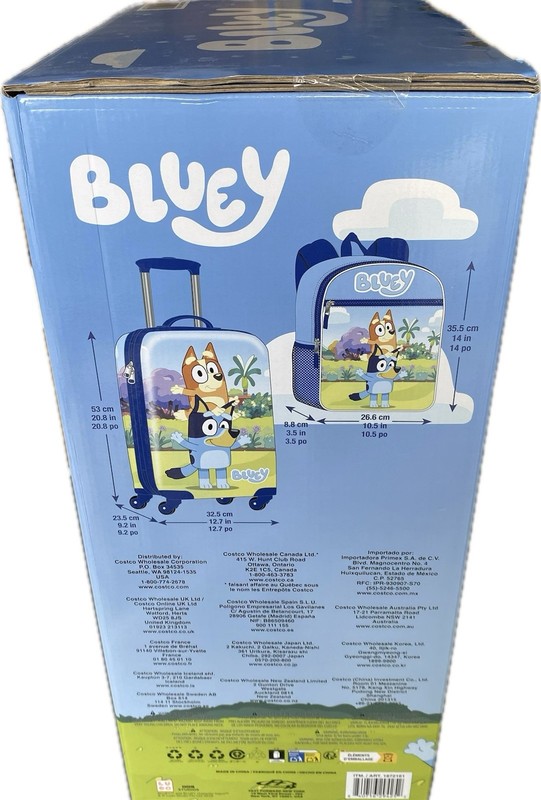Bluey Kid’s Licensed 2 Piece Luggage Bluey Set Item 1872161 New In Seal Box gallery