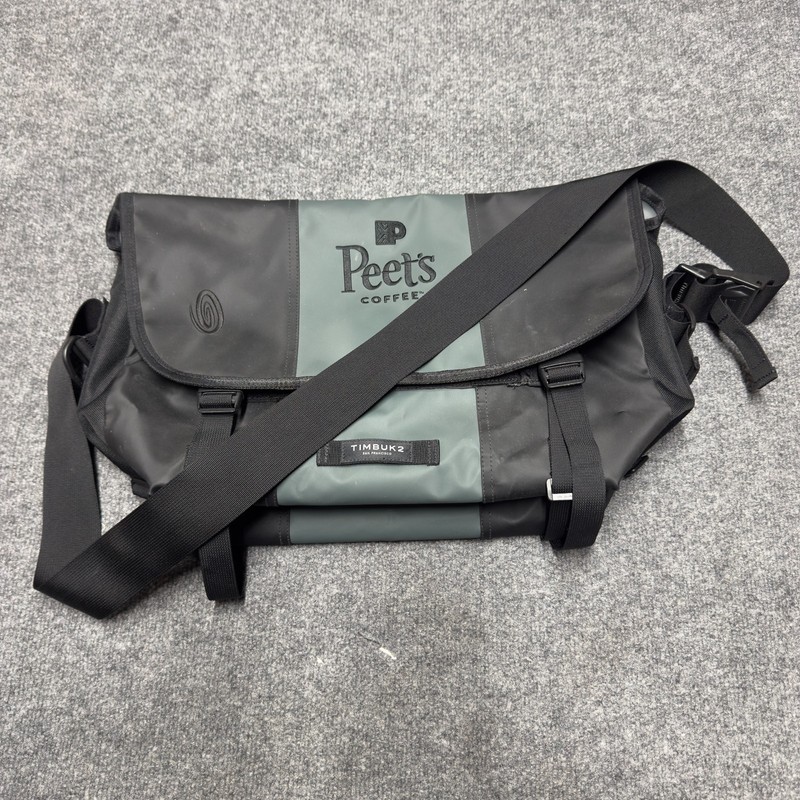 Timbuk2 Classic Messenger Bag Black Gray Waterproof Peets Coffee Employee Work