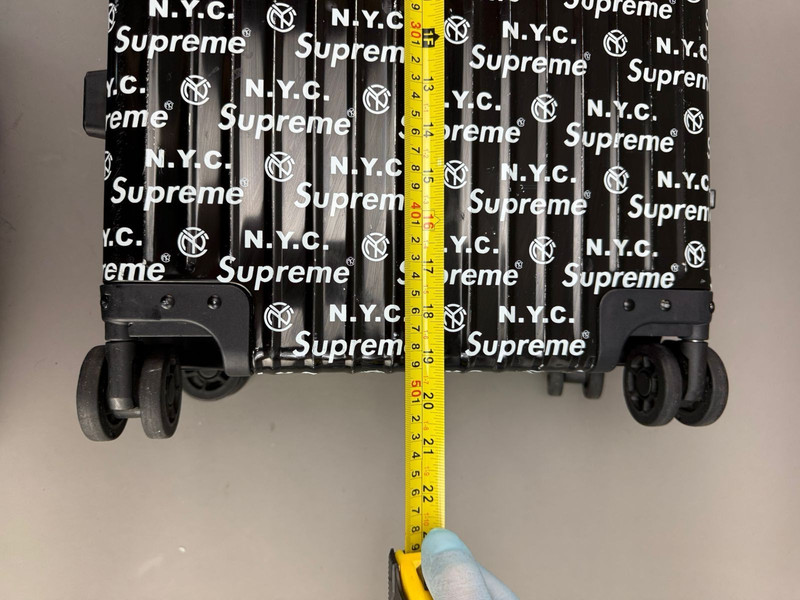 Tomas Maier x Supreme NYC Black Monogram Box Logo 20'' Carry-On Suitcase Limited gallery
