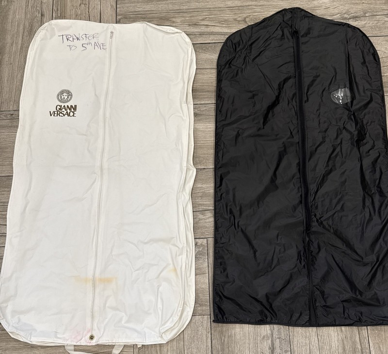Gianni Versace White Garment Case Bag Suit Clothes Cover & Unbranded Black Bag