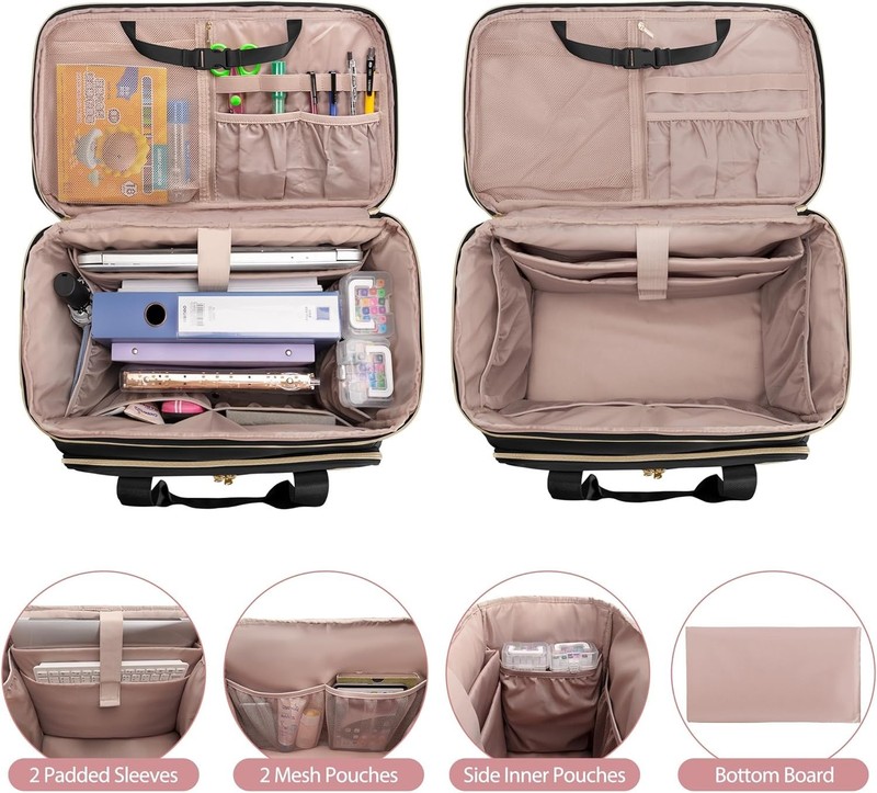 Multi-Functional Teacher Bag with Wheels and Detachable Trolley for Easy Travel gallery