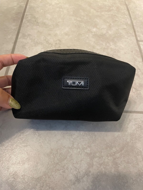 TUMI For Delta Small Black Toiletry Zippered Travel Case