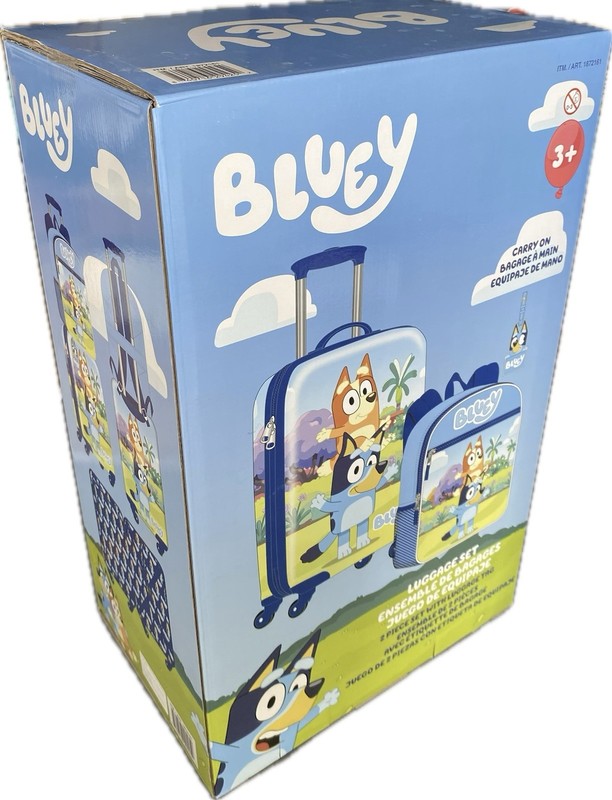 Bluey Kid’s Licensed 2 Piece Luggage Bluey Set Item 1872161 New In Seal Box
