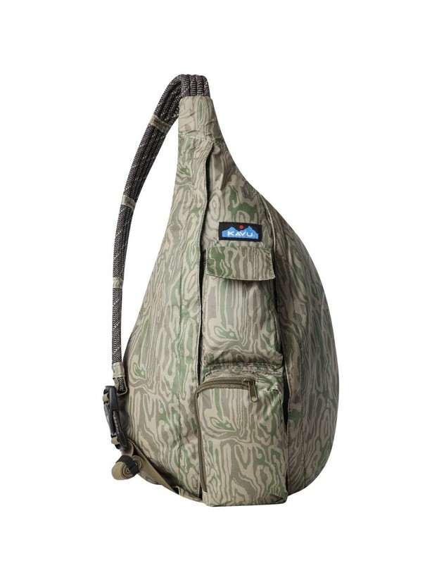 KAVU Original Rope Sack Sling Crossbody Backpack, Woodgrain Terrain One Size