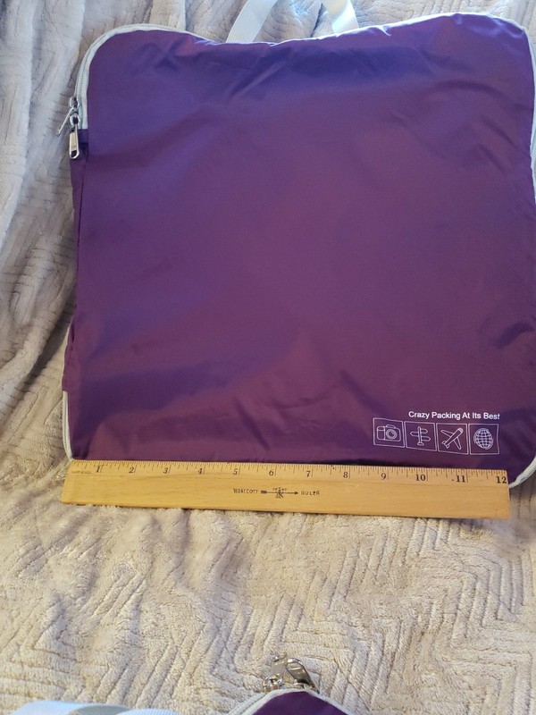 4-Piece Set Lightweight Packing System Travel Organizer Bags - Purple/gray gallery