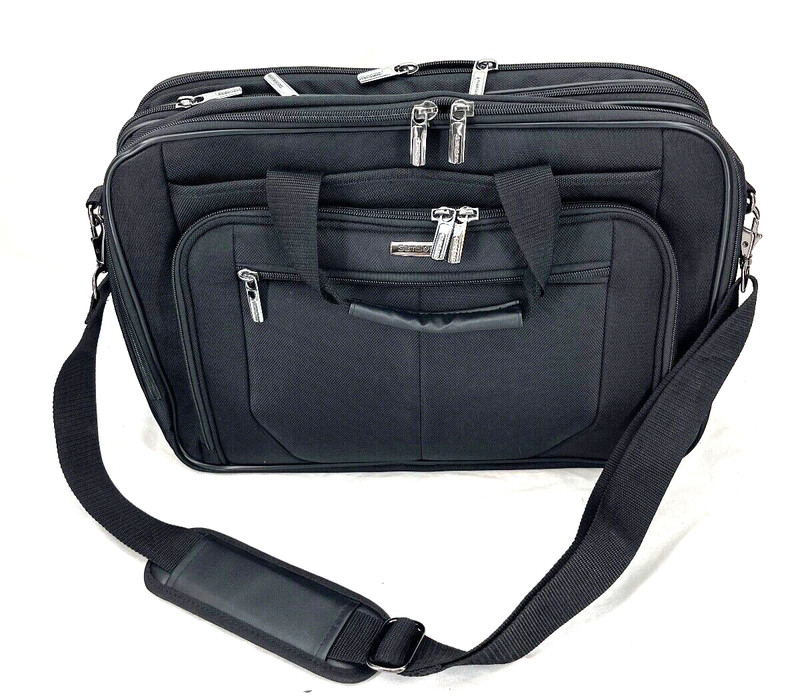Samsonite Black Travel Portable Side Strap Shoulder Messenger Bag Briefcase