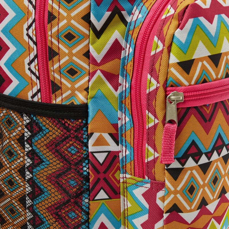 Rockland Double Handle Rolling Backpack, Tribal, 17-Inch gallery