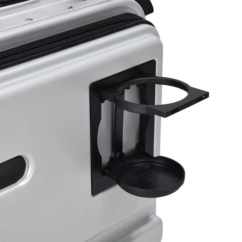 Silver Rideable Electric Carry-On Suitcase Night Light & Cup Holder RETAIL 1160$ gallery