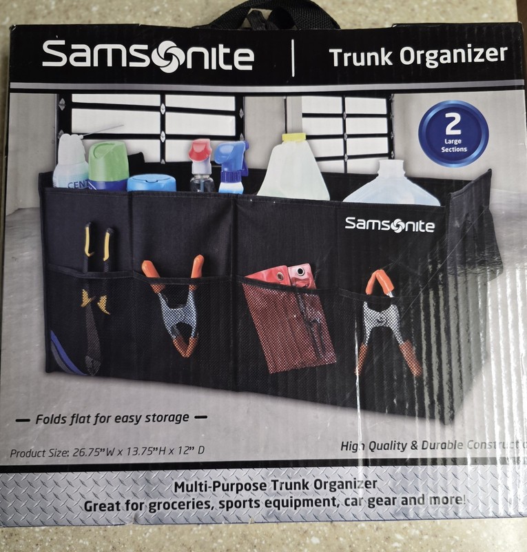 Samsonite Trunk Organizer Large Compartments Mesh Pockets Carry-On w Handles X2