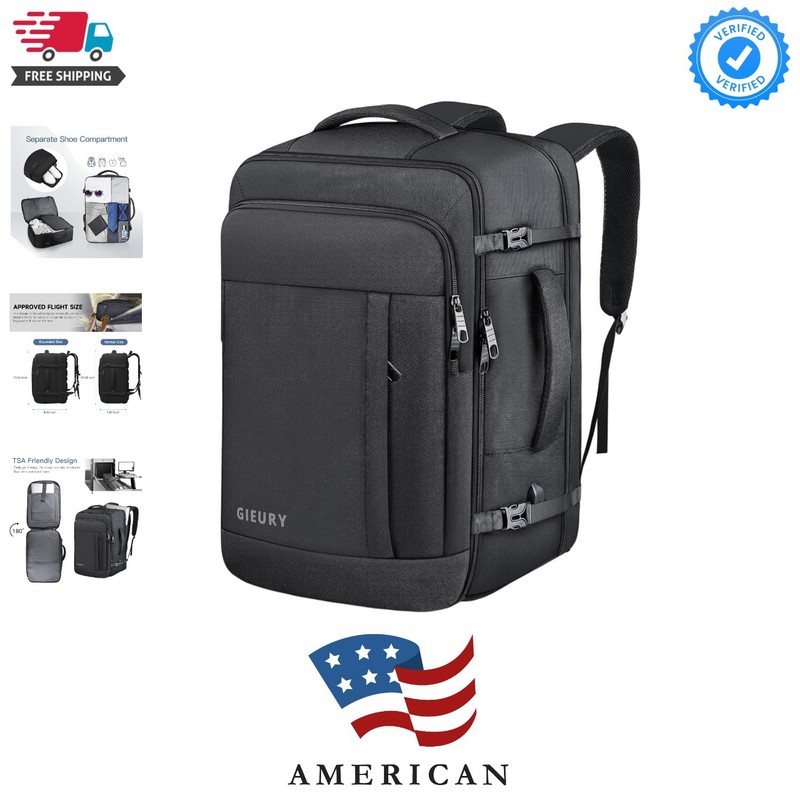 Carry On Backpack, 50L Travel Backpack, Luggage Backpack TSA Flight Approved …
