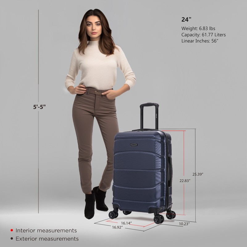 Dukap Sense 24" Hard Shell Lightweight Luggage Spinner Wheels Travel Suitcase gallery