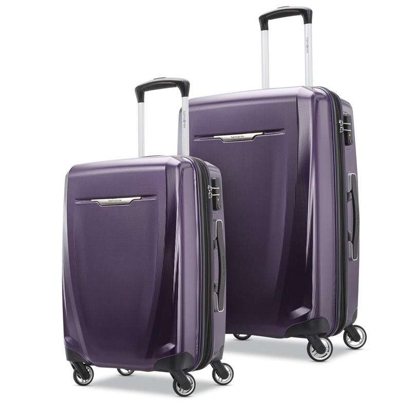 Samsonite Winfield 3 DLX Hardside Expandable Luggage with Spinners 2PC Set Plum