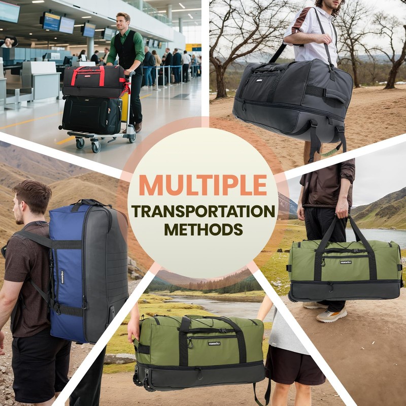 Collapsible Expandable 100L-120L Large Rolling Duffle Bag 30" Waterproof Travel gallery