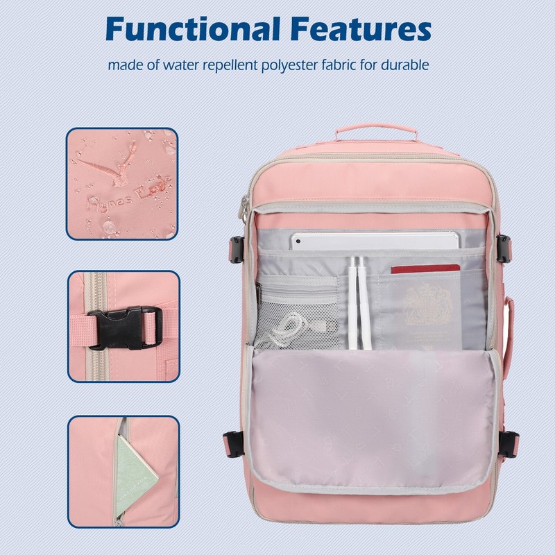 Hynes Eagle Carry on Backpack 38L Large Travel Backpack for Women Cabin Approved gallery