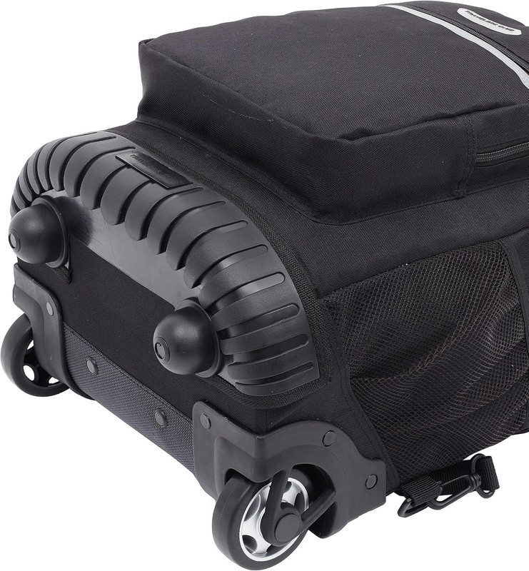 18" Rolling Backpack with Shoulder Straps, Black gallery