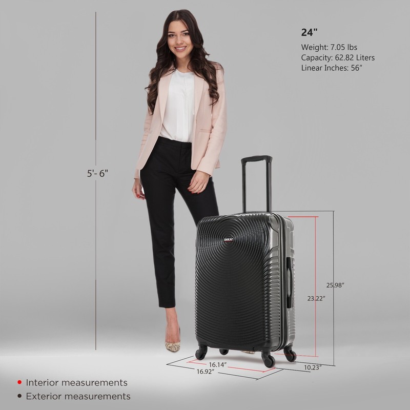 DUKAP Inception 24" Hard Shell Checked Luggage Spinner Wheels Travel Suitcase gallery