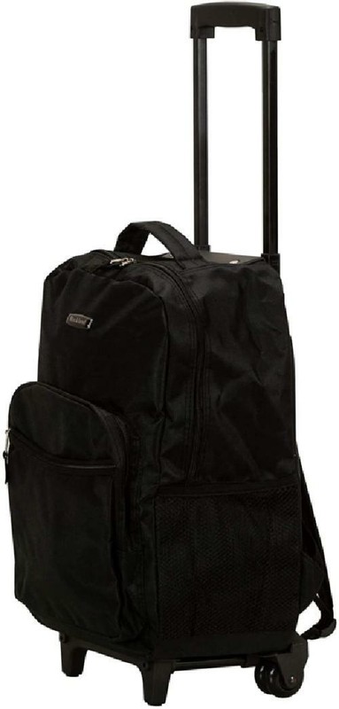 Luggage Rolling Backpack With Double Wheels Shoulder Straps Pocket Organizer 17l gallery