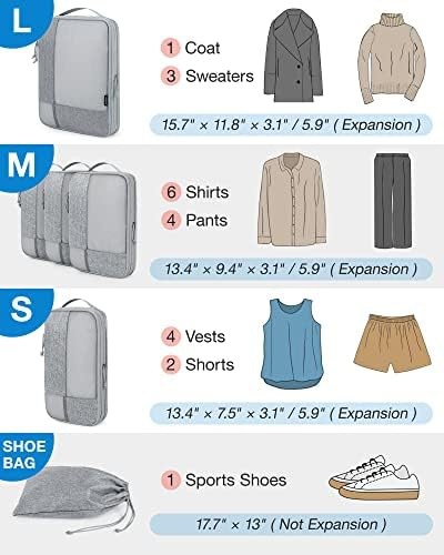 BAGSMART Compression Packing Cubes for Travel, Durable Travel Cubes for Carry... gallery