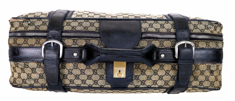 Authentic GUCCI Web GG Monogram Canvas Luggage Vintage Suitcase Italy Unisex gallery