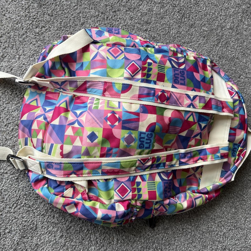 Lug Puddle Jumper Backpack Multicolor Geometric Print Zip Pockets School Travel gallery