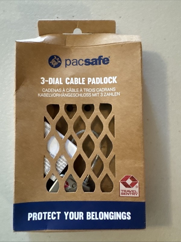 PacSafe® 3-Dial Cable Padlock | Prosafe™ 800 Travel Sentry | 10250 | TSA gallery