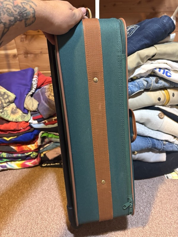 Polo Ralph Lauren Rolling Travel Bag Green Canvas Suitcase Luggage Vintage gallery