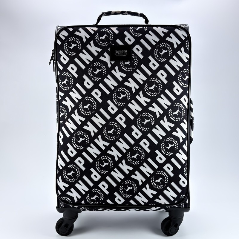 Pink By Victoria’s Secret Logo Pattern Rolling Wheel Carry-On Luggage Suitcase