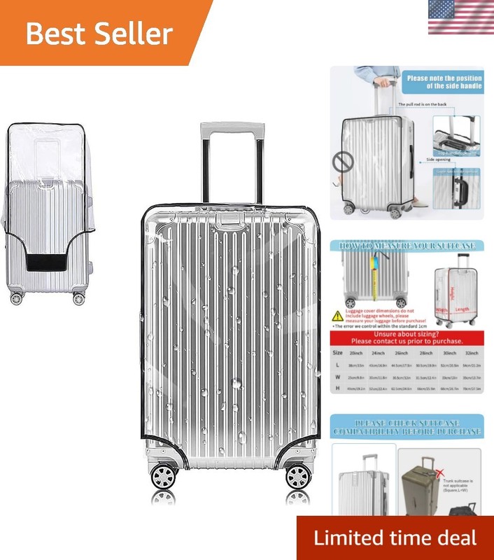 28” Travel Luggage Protector – Reusable PVC Cover, Dirt & Scratch Resistant
