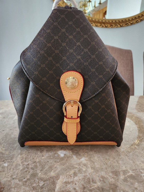 Authentic Rioni Charlize Zipper Strap Backpack Brand New w/Tags Leather Trim