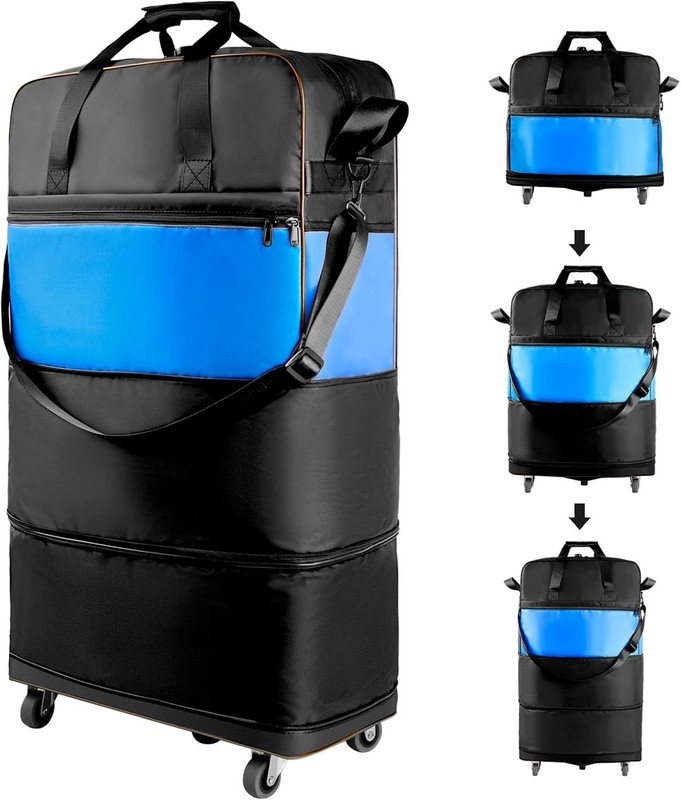 Expandable Foldable Suitcase w/ Bottom Handle Collapsible Luggage Bag w/ Wheels