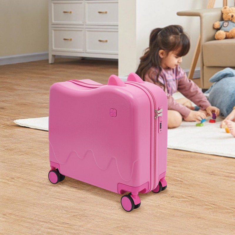 18″ Kids Ride-On Suitcase, Children’s Luggage Case, Rolling Luggage With Lock