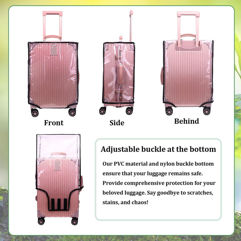 Clear PVC Suitcase Cover Protectors, 24/28 Inch Suitcase Covers Waterproof gallery