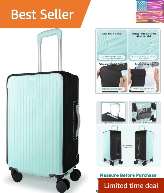 Clear Suitcase Cover Protector for 28 Inch Luggage TSA Approved, Carry on TPU…