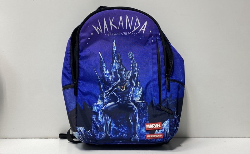 Sprayground Blue Polyester Backpack Limited Edition Black Panther Marvel