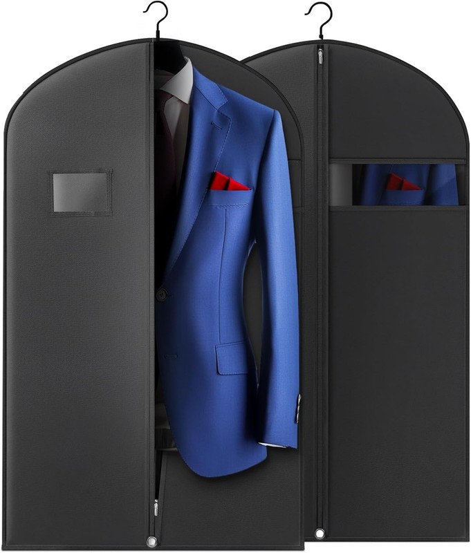 Compatible with Travel Suit Bag Garment Bag 40 Inch 2 Pack Black Polyester gallery