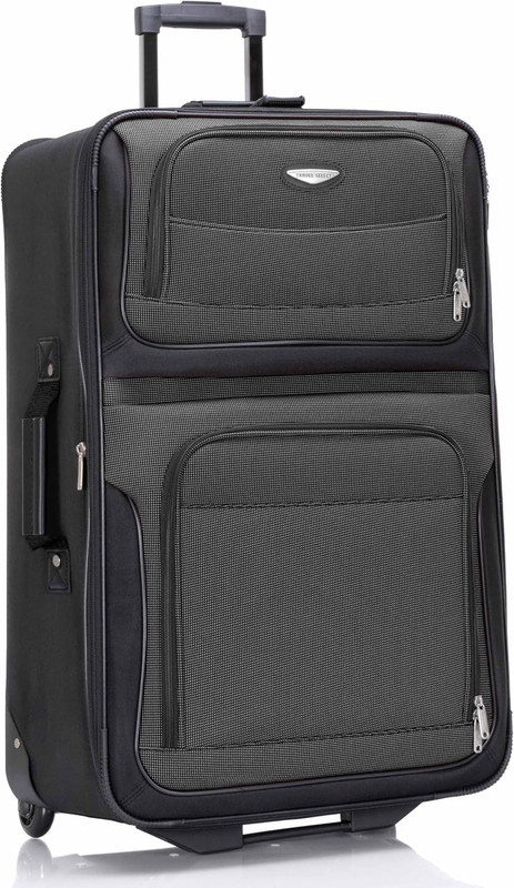 29 Inch Large Expandable Softside Rolling Luggage 2 Wheel Suitcase Gray