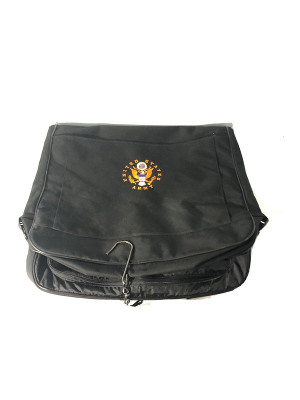United States US ARMY Military Foldable Black Canvas Suit Garment Travel Bag.