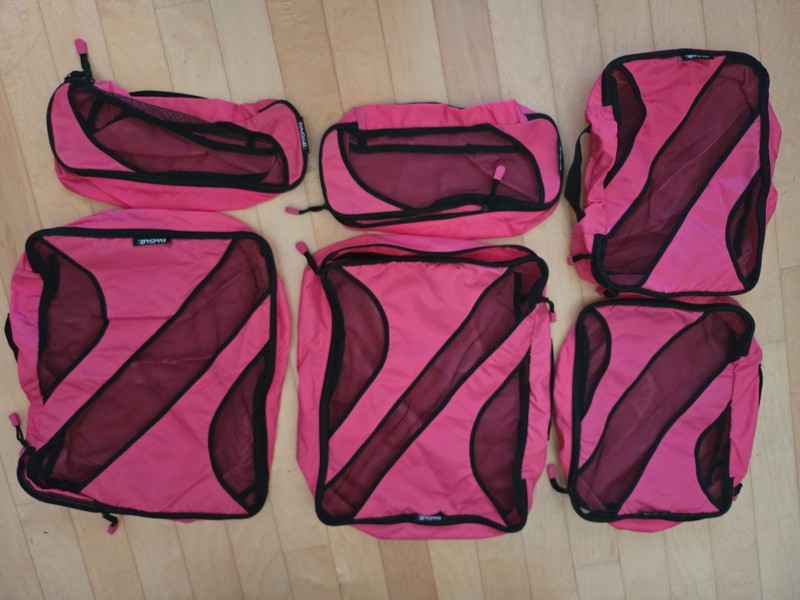 BAGAIL Bags Compression Packing Cubes Set of 6 Pink