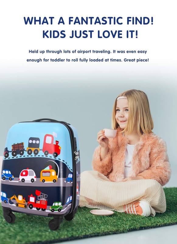 Hardshell Carry-On Suitcase with Spinner Wheels for Kids Travel Trolley 18" gallery